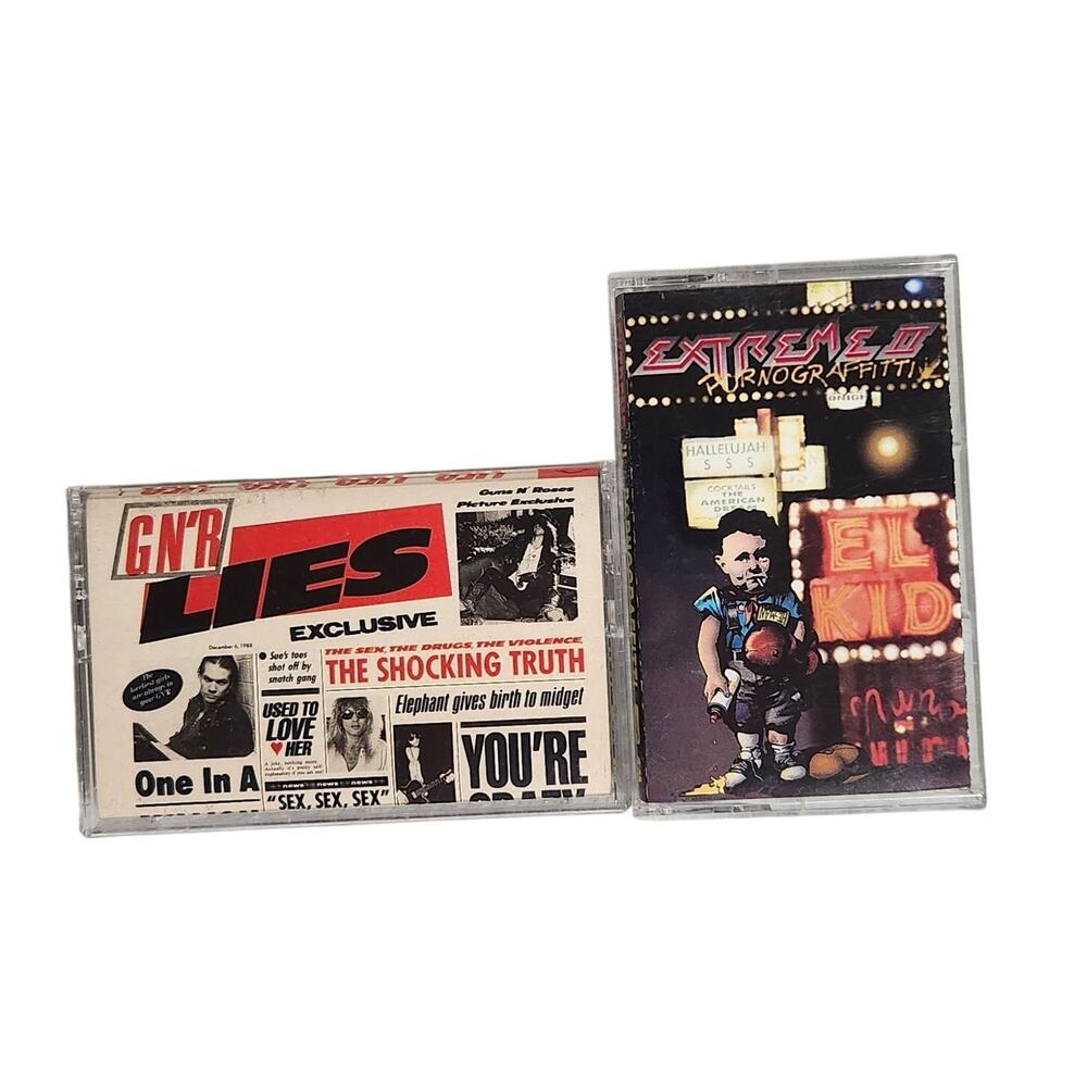 Guns N' Roses GNR Lies & Extreme II Pornografitti Tested Cassettes (1988, 1990)